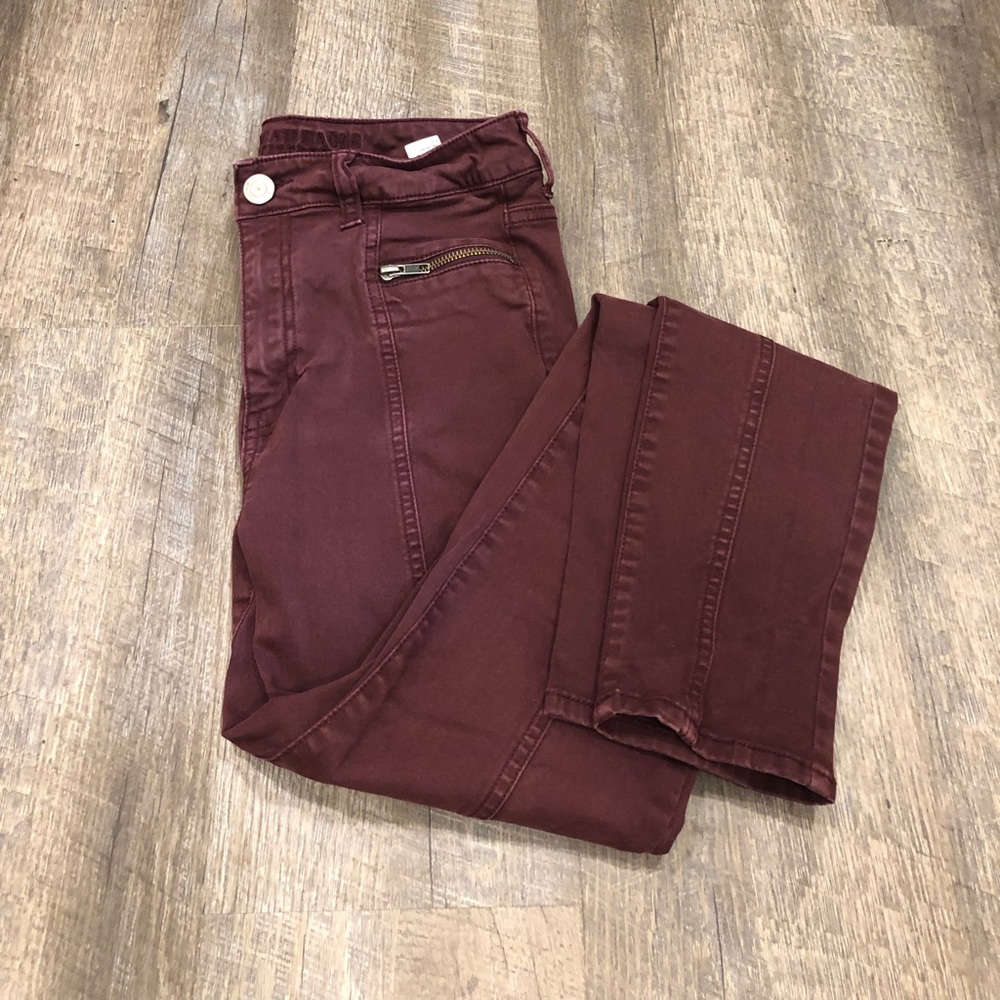 American Eagle Maroon Skinny Jeans